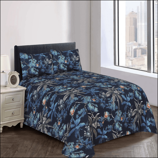 100% Cotton 6pcs Comforter Set - 8512 (Light Filling)