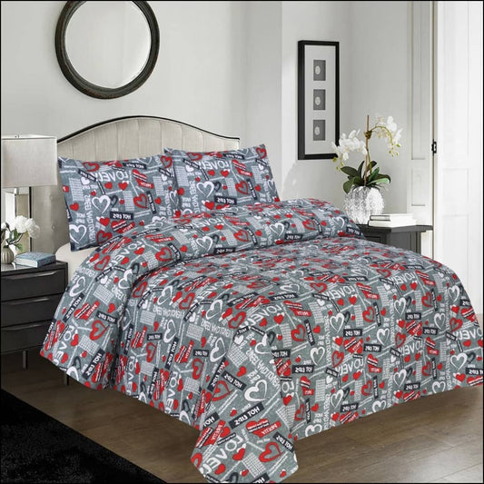 100% Cotton 6pcs Comforter Set - 8519 (Light Filling)