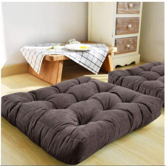 2pcs x Tufted Square Floor Cushion - 2517-Sepia Brown