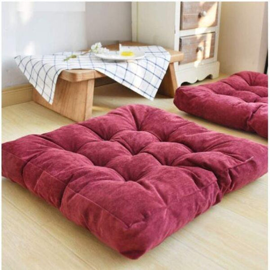 2pcs x Tufted Square Floor Cushion - 2511-Red