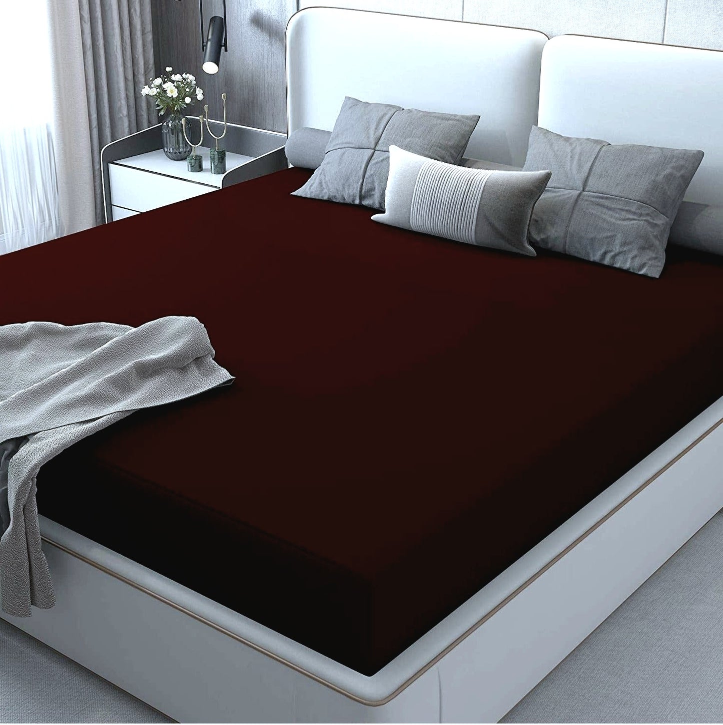 Terry Fitted Waterproof Mattress Protector - Choco Brown
