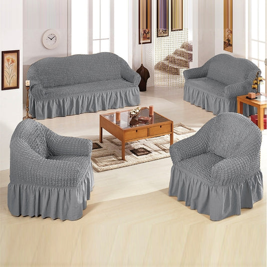Fluffy Bubble Fabric Sofa Cover - Grey