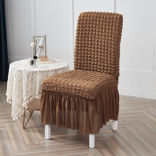 Bubble Fluffy Chair Cover - Copper Brown