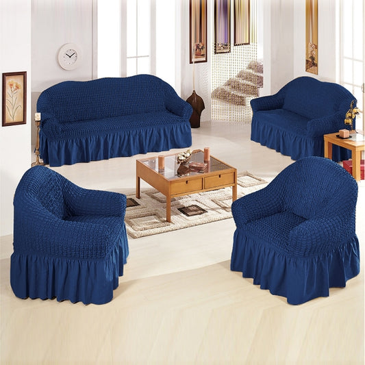 Fluffy Bubble Fabric Sofa Cover - Navy Blue