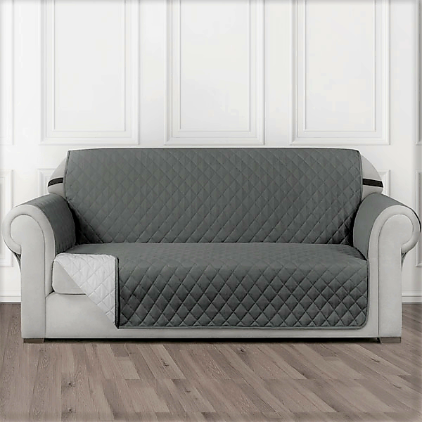 Sofa Cover Quilted Dark Grey - 2117