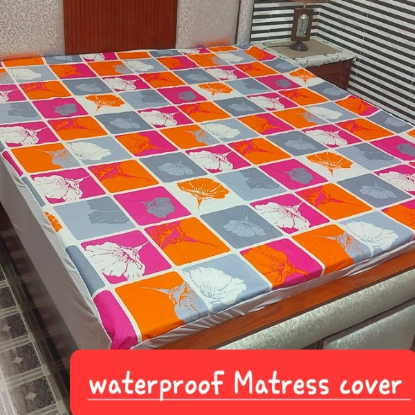 Printed Waterproof Fitted Mattress Protector D#180