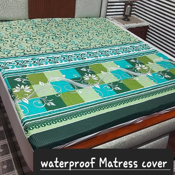 Printed Waterproof Fitted Mattress Protector D#174