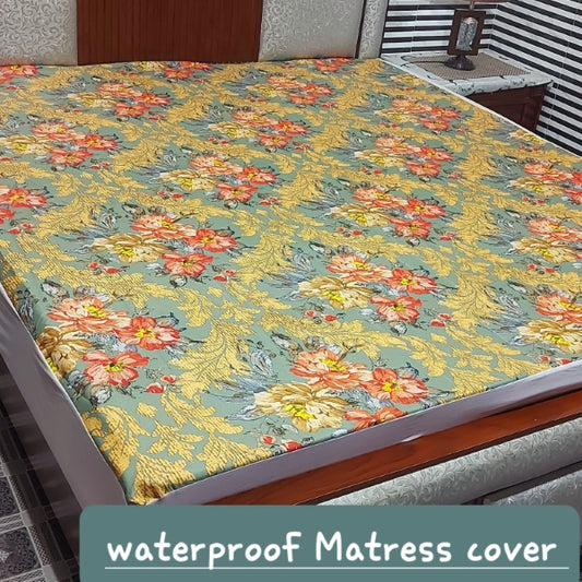 Printed Waterproof Fitted Mattress Protector D#176