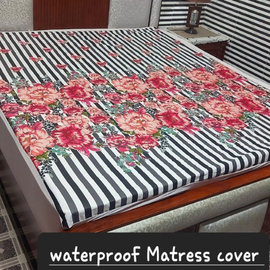 Printed Waterproof Fitted Mattress Protector D#177
