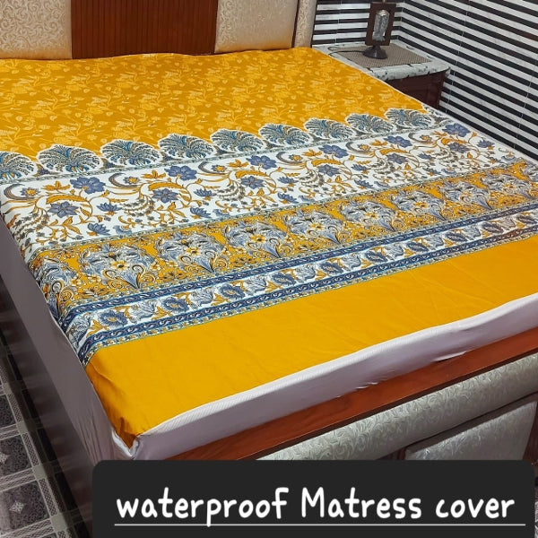 Printed Waterproof Fitted Mattress Protector D#178