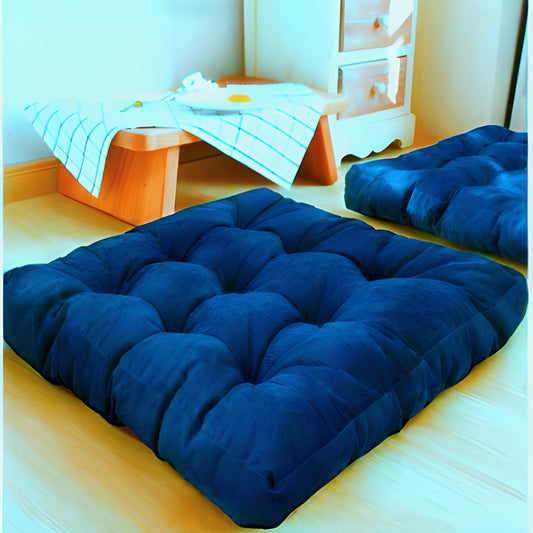 2pcs x Tufted Square Floor Cushion - 2513-Blue