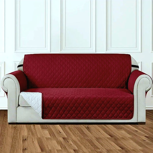 Sofa Cover Quilted Maroon - 2114