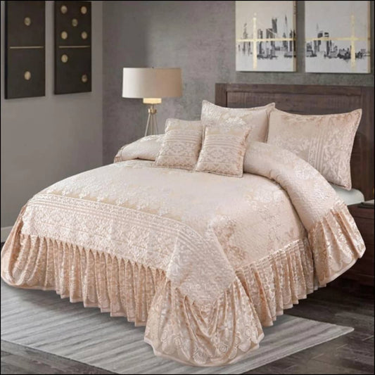 3159-Bridal Fancy Frill Set (Pearl) - 5Pcs Bedsheet Bedding