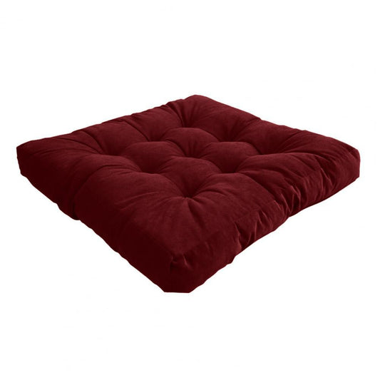 Tufted Square Floor Cushion - 1512-Maroon