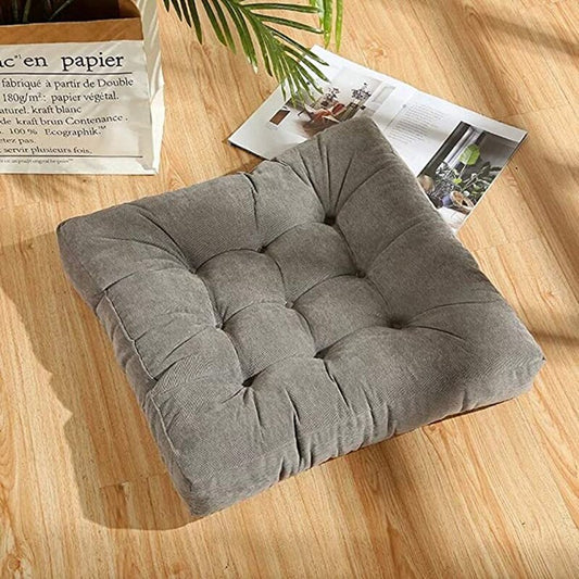 Tufted Square Floor Cushion - 1516-Grey