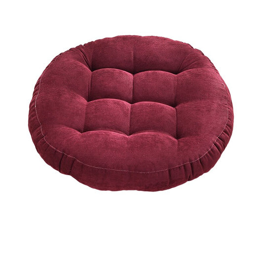 Tufted Round Floor Cushion - 1417-Red