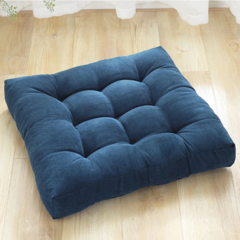 Tufted Square Floor Cushion - 1514-Blue
