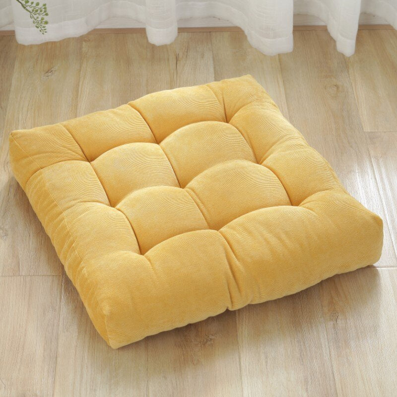 Tufted Square Floor Cushion - 1513-Amber Yellow