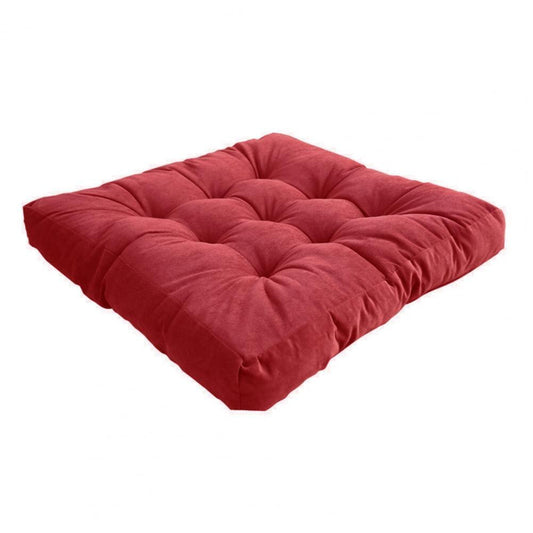 Tufted Square Floor Cushion - 1519-Red