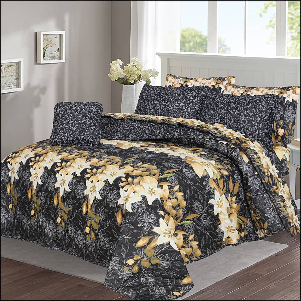 Black Lilly Field 7Pcs Comforter Set Bedding