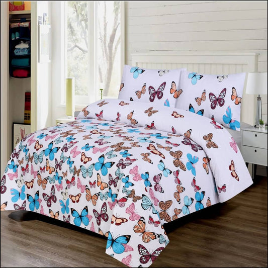 Multi Butterfly - Bedsheet Set Queen / Cotton Bedding