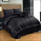 Pure Luxury Velvet Winter Set (Black) - 6Pcs Comforter Bedding