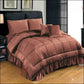 Pure Luxury Velvet Winter Set (Copper) - 6Pcs Comforter Bedding